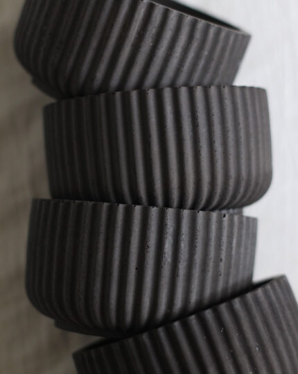 maricandance - Black Concrete Ribbed Bowl