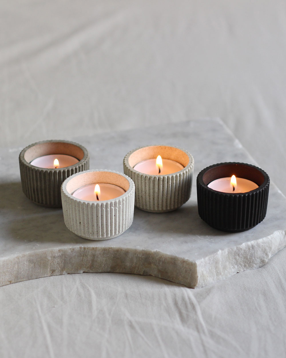 Ribbed Tealight Candle Holder