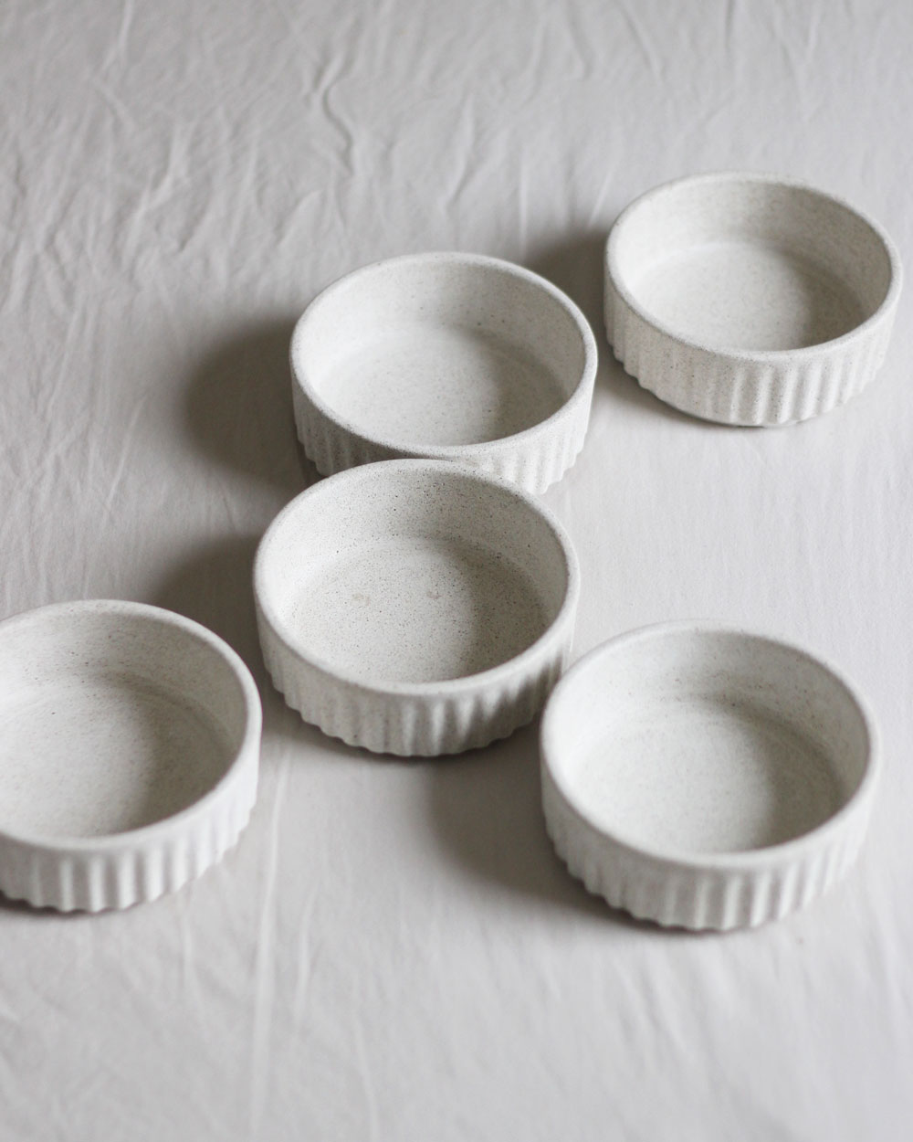 White Ribbed Bowl